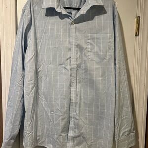 Van Heusen Light Blue Plaid Button Down Shirt